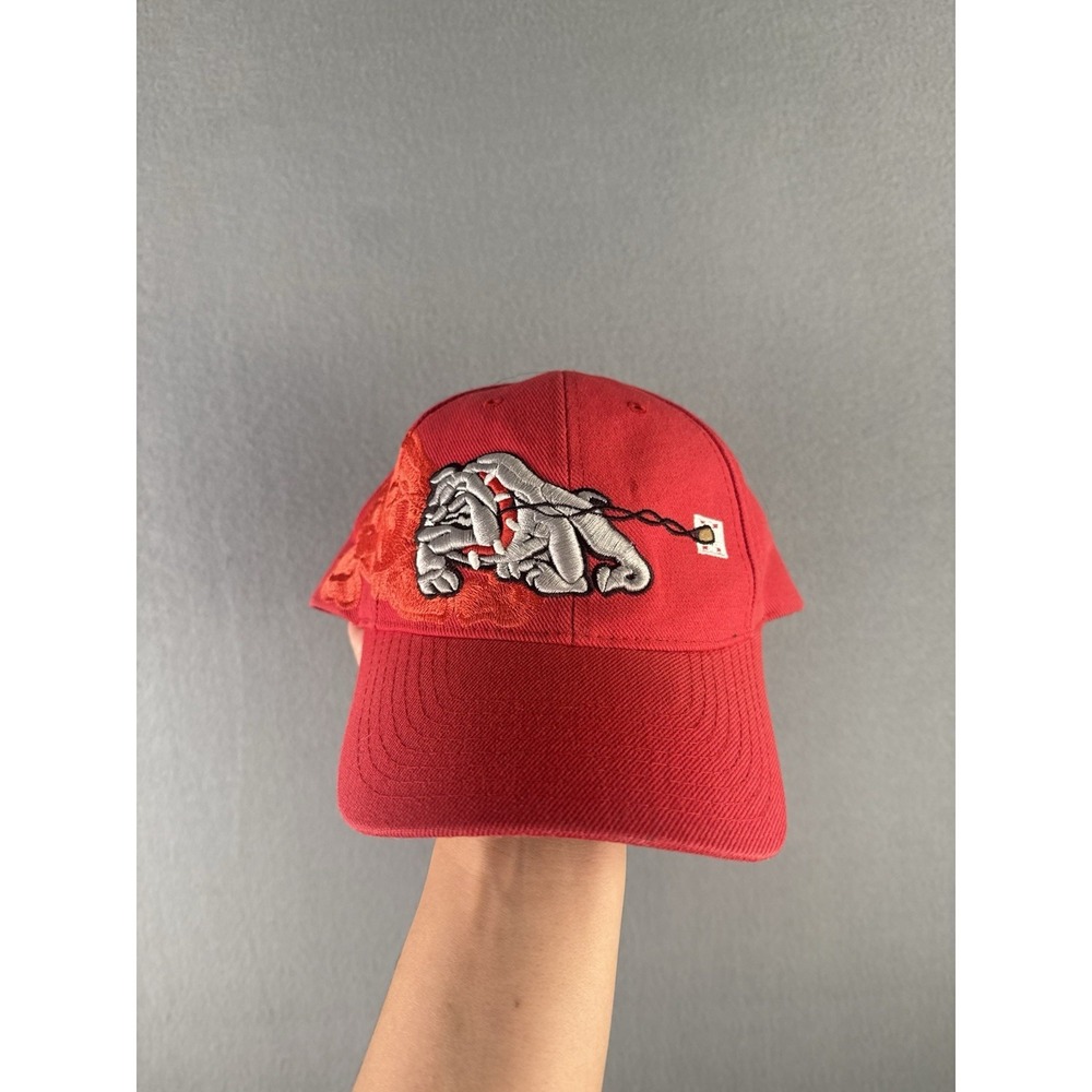 VTG Fresno State Bulldogs Hat Cap Strapback Mens Red College Football Wool 90s